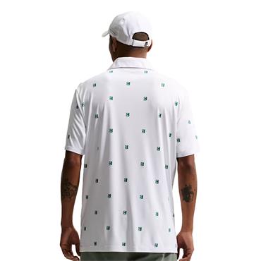 Nike Gents DriFit Par 5 Icon Stack Print Polo Shirt White - Malachite (100)